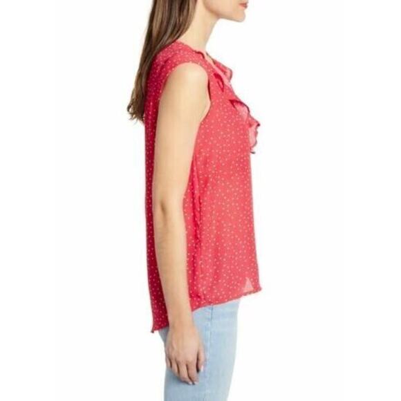 Gibson X Int. Women Day Fancy Ashley Ruffle Detail Cap Sleeve Blouse Small $54 - Picture 3 of 6